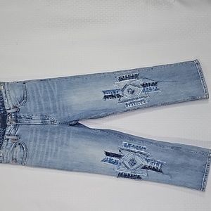 Lucky Brand southwestern patch embellished jeans size 4 excellent condition